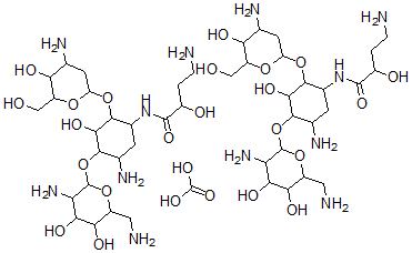 CAS#: 83071-96-9， 1-N-((S)-4-Amino-2-Hydroxybutyryl)-2''-Deoxykanamycin B