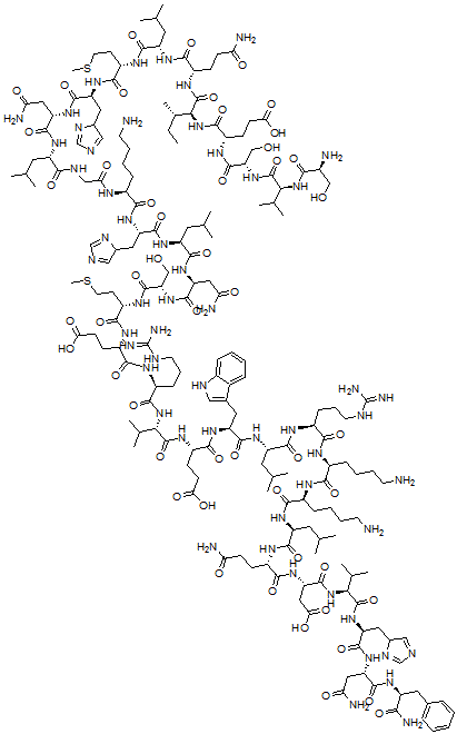 CAS#: 83139-29-1， H-Ser-Val-Ser-Glu-Ile-Gln-Leu-Met-His-Asn-Leu-Gly-Lys-His-Leu-Asn-Ser-Met-Glu-Arg-Val-Glu-Trp-Leu-Arg-Lys-Lys-Leu-Gln-Asp-Val-His-Asn-Phe-NH2