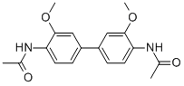 structure of CAS# 83310-76-3, N,N'-Diacetyldianisidine;N-[4-(4-Acetamido-3-Methoxy-Phenyl)-2-Methoxy-Phenyl]Acetamide;N-[4-(4-Acetamido-3-Methoxy-Phenyl)-2-Methoxy-Phenyl]Ethanamide;Mls001030164