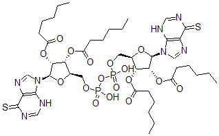 CAS#: 83385-95-9， P(1),P(2)-Bis(O(2'),O(3')-dihexanoyl-6-mercaptopurine-9 beta-ribofuranoside)-5'-pyrophosphate
