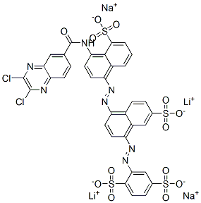 CAS#: 83399-85-3， 2-[[4-[[4-[[(2,3-Dichloro-6-Quinoxalinyl)Carbonyl]Amino]-5-Sulpho-1-Naphthyl]Azo]-7-Sulpho-1-Naphthyl]Azo]Benzene-1,4-Disulphonic Acid, Lithium Sodium Salt
