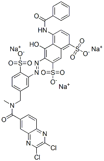 CAS#: 83399-99-9， 4-(Benzoylamino)-6-[2-[5-[[[(2,3-Dichloro-6-Quinoxalinyl)Carbonyl]Methylamino]Methyl]-2-Sulfophenyl]Diazenyl]-5-Hydroxy-1,7-Naphthalenedisulfonicacid Sodium Salt (1:3)