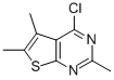 structure of CAS# 83548-58-7, 4-Chloro-2,5,6-Trimethylthieno[2,3-d]Pyrimidine;Zinc02505870