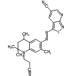 CAS 登录号：84000-66-8， 3-{[1-(2-氰基乙基)-2,2,4,7-四甲基-1,2,3,4-四氢-6-喹啉基]偶氮}[1,2]噻唑并[3,4-b]吡啶-5-甲腈