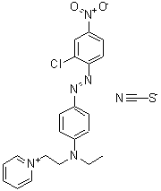 CAS#: 84000-76-0， 1-{2-[{4-[(2-Chloro-4-nitrophenyl)diazenyl]phenyl}(ethyl)amino]ethyl}pyridinium thiocyanate
