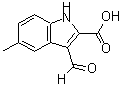 结构式 CAS# 842971-74-8, 3-甲酰基-5-甲基-1H-吲哚-2-羧酸