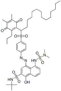 CAS#: 84360-90-7， N-(Tert-Butyl)-5-[[(Dimethylamino)Sulphonyl]Amino]-4-[[4-[[1-(4,5-Dimethyl-3,6-Dioxo-2-Propylcyclohexa-1,4-Dien-1-Yl)Tetradecyl]Sulphonyl]Phenyl]Azo]-1-Hydroxynaphthalene-2-Sulphonamide