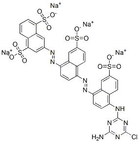 CAS#: 84434-58-2， Tetrasodium 3-[[4-[[4-[(4-Amino-6-Chloro-1,3,5-Triazin-2-Yl)Amino]-7-Sulphonato-1-Naphthyl]Azo]-7-Sulphonato-1-Naphthyl]Azo]Naphthalene-1,5-Disulphonate