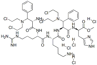 CAS#: 84434-76-4， N-(3-(Bis(2-Chloroethyl)Amino)-N-(N2-(N2-(3-(Bis(2-Chloroethyl)Amino)-L-Phenylalanyl)-L-Arginyl)-L-Lysyl)-L-Phenylalanyl)-L-Histidine Methyl Ester Tetrahydrochloride