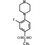 structure of CAS# 845616-10-6, 1-[2-Fluoro-4-(methylsulfonyl)phenyl]piperazine;1-(2-fluoro-4-(methylsulfonyl)phenyl)piperazine;1-[2-Fluoro-4-(methylsulphonyl)phenyl]piperazine;2-fluoro-4-(methylsulfonyl)-1-piperazinylbenzene