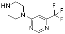 structure of CAS# 845616-55-9, 4-(1-Piperazinyl)-6-(Trifluoromethyl)Pyrimidine;4-(1-PIPERAZINYL)-6-(TRIFLUOROMETHYL)PYRIMIDINE