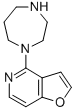 structure of CAS# 845885-87-2, 4-Homopiperazinefuro[3,2-c]Pyridine;1-(Furo[3,2-C]Pyridin-4-Yl)-1,4-Diazepane, 4-(1,4-Diazepan-1-Yl)Furo[3,2-C]Pyridine;1-(Furo[3,2-C]Pyridin-4-Yl)Homopiperazine;4-[1,4]DIAZEPAN-1-YL-FURO[3,2-C]PYRIDINE