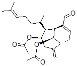 CAS 登录号：84667-04-9， (1R,6R,10S)-4a,10-二(乙酰氧基)-5a-[(S)-1,5-二甲基-4-己烯基]-2-亚甲基双环[4.3.1]癸-7-烯-7-甲醛
