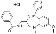 CAS#: 84671-43-2， N-((2,3-Dihydro-8-Methoxy-1-Methyl-5-(3-Thienyl)-1H-1,4-Benzodiazepin-2-Yl)Methyl)-Benzamide Monohydrochloride