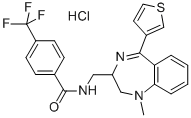 CAS#: 84671-45-4， N-((2,3-Dihydro-1-Methyl-5-(3-Thienyl)-1H-1,4-Benzodiazepin -2-Yl)Methyl)-4-(Trifluoromethyl)-Benzamide Monohydrochloride