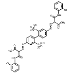 CAS#: 84682-06-4， 4,4'-Bis({1-[(2-chlorophenyl)amino]-1,3-dioxo-2-butanyl}diazenyl)-2,2'-biphenyldisulfonic acid