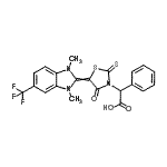 CAS#: 84696-96-8， {5-[1,3-Dimethyl-5-(trifluoromethyl)-1,3-dihydro-2H-benzimidazol-2-ylidene]-4-oxo-2-thioxo-1,3-thiazolidin-3-yl}(phenyl)acetic acid