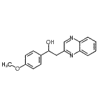 structure of CAS# 849021-36-9, 1-(4-Methoxyphenyl)-2-(2-quinoxalinyl)ethanol;1-(4-Methoxyphenyl)-2-(quinoxalin-2-yl) ethanol;1-(4-Methoxyphenyl)-2-quinoxalin-2-yl ethanol;2-QUINOXALINEETHANOL, A-(4-METHOXYPHENYL)-