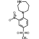 structure of CAS# 849035-89-8, 1-[4-(Methylsulfonyl)-2-nitrophenyl]-1,4-diazepane;1-(4-(methylsulfonyl)-2-nitrophenyl)-1,4-diazepane;1-[4-(Methylsulphonyl)-2-nitrophenyl]-1,4-diazepane;MFCD04037963