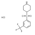 结构式 CAS# 849035-98-9, 4-{[3-(三氟甲基)苯基]磺酰基}哌啶盐酸盐(1:1)