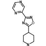 structure of CAS# 849925-00-4, 2-[5-(4-Piperidinyl)-1,2,4-oxadiazol-3-yl]pyrazine;2-(5-(piperidin-4-yl)-1,2,4-oxadiazol-3-yl)pyrazine;2-(5-Piperidin-4-yl-[1,2,4]-oxadiazol-3-yl)-pyrazine;2-(5-Piperidin-4-yl-1,2,4-oxadiazol-3-yl)pyrazine