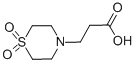 structure of CAS# 849928-19-4, 4-Thiomorpholinepropanoic Acid, 1,1-Dioxide;3-(1,1-DIOXO-1LAMBDA6,4-THIAZINAN-4-YL)PROPANOIC ACID;3-(1,1-DIOXIDOTHIOMORPHOLIN-4-YL)PROPANOIC ACID;4-THIOMORPHOLINE-3-PROPIONIC ACID 1,1-DIOXIDE