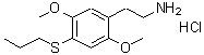 structure of CAS# 850140-15-7, 2,5-Dimethoxy-4-(Propylthio)Benzeneethanamine hydrochloride;2,5-Dimethoxy-4-(Propylsulfanyl)Phenethylamine Hydrochloride;2,5-DIMETHOXY-4-(PROPYLTHIO)BENZENEETHANAMINE, YDROCHLORIDE;2,5-Dimethoxy-4-(Propylthio)Benzeneethanaminehydrochloride