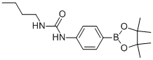 structure of CAS# 850567-59-8, 4-(3-Butylureido)phenylboronic acid,pinacol ester;1-BUTYL-3-[4-(4,4,5,5-TETRAMETHYL-1,3,2-DIOXABOROLAN-2-YL)PHENYL]UREA;4-[(But-1-Ylcarbamoyl)Amino]Benzeneboronic Acid, Pinacol Ester;4-(3-N-Butylureido)Benzeneboronic Acid Pinacol Ester, 97%