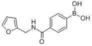 structure of CAS# 850568-18-2, 4-(Furfurylaminocarbonyl)Phenylboronic Acid;4-([(2-FURYLMETHYL)AMINO]CARBONYL)PHENYLBORONIC ACID;4-[(Fur-2-Ylmethyl)Carbamoyl]Benzeneboronic Acid 97%;4-[(Fur-2-Ylmethyl)Carbamoyl]Benzeneboronic Acid