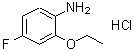 structure of CAS# 850568-36-4, 2-Ethoxy-4-Fluoro-Phenylamine Hydrochloride;2-Ethoxy-4-Fluoro-Aniline;(2-Ethoxy-4-Fluoro-Phenyl)Amine;Sbb010364