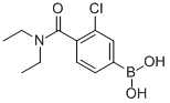 structure of CAS# 850589-48-9, 3-Chloro-4-(N,N-Diethylcarbamoyl)Phenylboronic Acid;3-Chloro-4-(N,N-Diethylcarbamoyl)Benzeneboronic Acid 98%;[3-CHLORO-4-(N,N-DIETHYLCARBAMOYL)]BENZENEBORONIC ACID;3-Chloro-4-(Diethylcarbamoyl)Benzeneboronic Acid, 98%