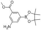 structure of CAS# 850689-27-9, 3-Amino-5-methoxycarbonylphenylboronic acid, pinacol ester;Methyl 3-Amino-5-(4,4,5,5-Tetramethyl-1,3,2-Dioxaborolan-2-Yl)Benzoate;3-Amino-5-Methoxycarbonylphenylboronic Acid, Pinacol Ester