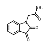 structure of CAS# 85124-17-0, 2-(2,3-Dioxo-2,3-dihydro-1H-indol-1-yl)acetamide;1H-Indole-1-acetamide,2,3-dihydro-2,3-dioxo-;1-Indolineacetamide, 2,3-dioxo-;2-(2,3-Dioxo-2,3-dihydro-indol-1-yl)-acetamide