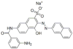 CAS 登录号：85455-57-8， 7-[(3-氨基苯甲酰)氨基]-4-羟基-3-(2-萘基偶氮)萘-2-磺酸钠