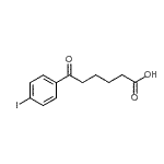 structure of CAS# 854658-73-4, 6-(4-Iodophenyl)-6-oxohexanoic acid;6-(4-iodophenyl)-6-oxohexanoic acid