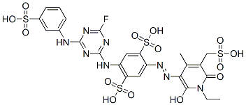 CAS#: 85508-11-8， 2-[[1-Ethyl-1,6-Dihydro-2-Hydroxy-4-Methyl-6-Oxo-5-(Sulphomethyl)-3-Pyridyl]Azo]-5-[[4-Fluoro-6-[(3-Sulphophenyl)Amino]-1,3,5-Triazin-2-Yl]Amino]Benzene-1,4-Disulphonic Acid