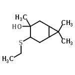 CAS#: 85567-25-5， 4-(Ethylsulfanyl)-3,7,7-trimethylbicyclo[4.1.0]heptan-3-ol