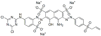 CAS#: 85586-77-2， Trisodium 3-[[4-(Allylsulphonyl)Phenyl]Azo]-4-Amino-6-[[5-[(4,6-Dichloro-1,3,5-Triazin-2-Yl)Amino]-2-Sulphonatophenyl]Azo]-5-Hydroxynaphthalene-2,7-Disulphonate