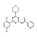 CAS#: 85633-17-6， N-[4-(2,5-Dichlorophenyl)-6-(4-morpholinyl)-1,3,5-triazin-2-yl]nicotinamide