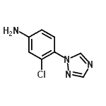 structure of CAS# 856452-74-9, 3-Chloro-4-(1H-1,2,4-triazol-1-yl)aniline;3-chloro-4-(1,2,4-triazolyl)phenylamine;3-chloro-4-(1H-1,2,4-triazol-1-yl)aniline;3-Chloro-4-[1,2,4]triazol-1-yl-phenylamine