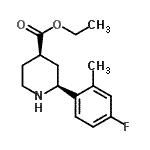 CAS#: 857357-08-5， Ethyl (2S,4R)-2-(4-fluoro-2-methylphenyl)-4-piperidinecarboxylate
