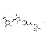 CAS 登录号：85895-97-2， 钠3-[(1-{4-[(4-氨基-3-甲基苯甲酰)氨基]苯基}-3-甲基-5-氧代-4,5-二氢-1H-吡唑-4-基)偶氮]-5-氯-4-羟基苯磺酸酯