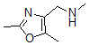 structure of CAS# 859850-63-8, N,2,5-Trimethyl-4-Oxazolemethanamine;N-[(2,5-DIMETHYL-1,3-OXAZOL-4-YL)METHYL]-N-METHYLAMINE;2,5-Dimethyl-4-[(Methylamino)Methyl]-1,3-Oxazole 97%;2,5-Dimethyl-4-[(Methylamino)Methyl]-1,3-Oxazole
