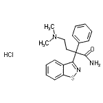 CAS#: 86004-83-3， 2-(1,2-Benzothiazol-3-yl)-4-(dimethylamino)-2-phenylbutanamide hydrochloride (1:1)