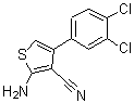 结构式 CAS# 861407-95-6, 2-氨基-4-(3,4-二氯苯基)-3-噻吩甲腈
