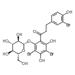 CAS#: 86158-07-8， 3-(3-bromo-4-hydroxyphenyl)-1-[3,5-dibromo-2,4-dihydroxy-6-[(2S,3R,4S,5S,6R)-3,4,5-trihydroxy-6-(hydroxymethyl)oxan-2-yl]oxyphenyl]propan-1-one