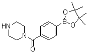 结构式 CAS# 864754-07-4, 4-(哌嗪-1-羰基)苯硼酸频哪醇酯