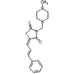 CAS#: 86650-18-2， (5E)-3-[(4-Methyl-1-piperazinyl)methyl]-5-[(2E)-3-phenyl-2-propen-1-ylidene]-2-thioxo-1,3-thiazolidin-4-one