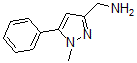 structure of CAS# 869901-12-2, 1-Methyl-5-Phenyl-1H-Pyrazole-3-Methanamine;3-(Aminomethyl)-1-Methyl-5-Phenyl-1H-Pyrazole 95+%;(1-METHYL-5-PHENYL-1H-PYRAZOL-3-YL)METHYLAMINE