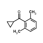 structure of CAS# 870002-28-1, Cyclopropyl(2,6-dimethylphenyl)methanone;Cyclopropyl 2,6-dimethylphenyl ketone;METHANONE, CYCLOPROPYL(2,6-DIMETHYLPHENYL)-;MFCD03841222